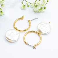 ΣΚΟΥΛΑΡΙΚΙΑ EAR SENSE GOLD CLICK HOOP WITH PEARL 20mm ES 55