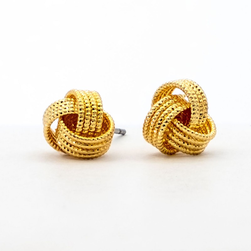 ΣΚΟΥΛΑΡΙΚΙΑ EAR SENSE TEXTURED GOLD LOVE KNOT STUD ES 81