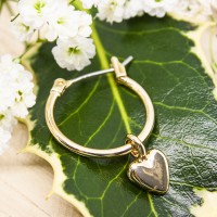 ΣΚΟΥΛΑΡΙΚΙΑ EAR SENSE GOLD HOOP WITH HEART PENDANT 20mm ES 53