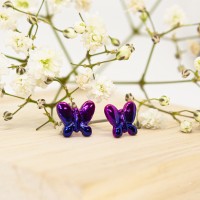 ΣΚΟΥΛΑΡΙΚΙΑ EAR SENSE SILVER BUTTERFLY PURPLE/BLUE COLS ES 78