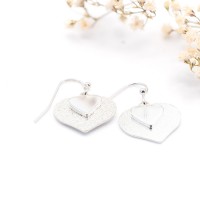 ΣΚΟΥΛΑΡΙΚΙΑ EAR SENSE SILVER DOUBLE HEART DROP EARRINGS ES 91