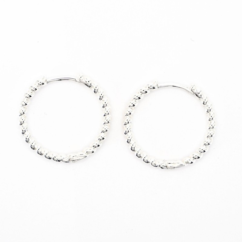 ΣΚΟΥΛΑΡΙΚΙΑ  EAR SENSE SILVER ETCHED HOOPS 26mm ES 108