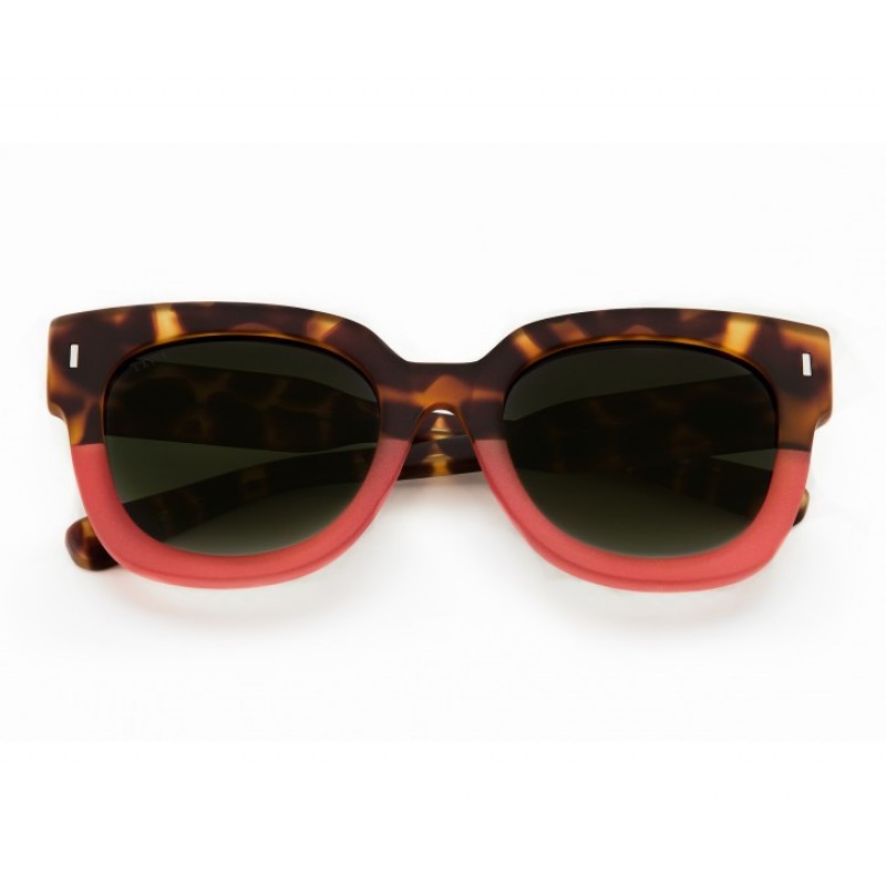 TIWI KERR 400 BICOLOR GREEN TORTOISE/CORAL  WITH GREEN GRADIENT LENSES