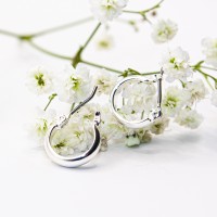 ΣΚΟΥΛΑΡΙΚΙΑ EAR SENSE SILVER HUGGIE HOOPS 12mm ES 100