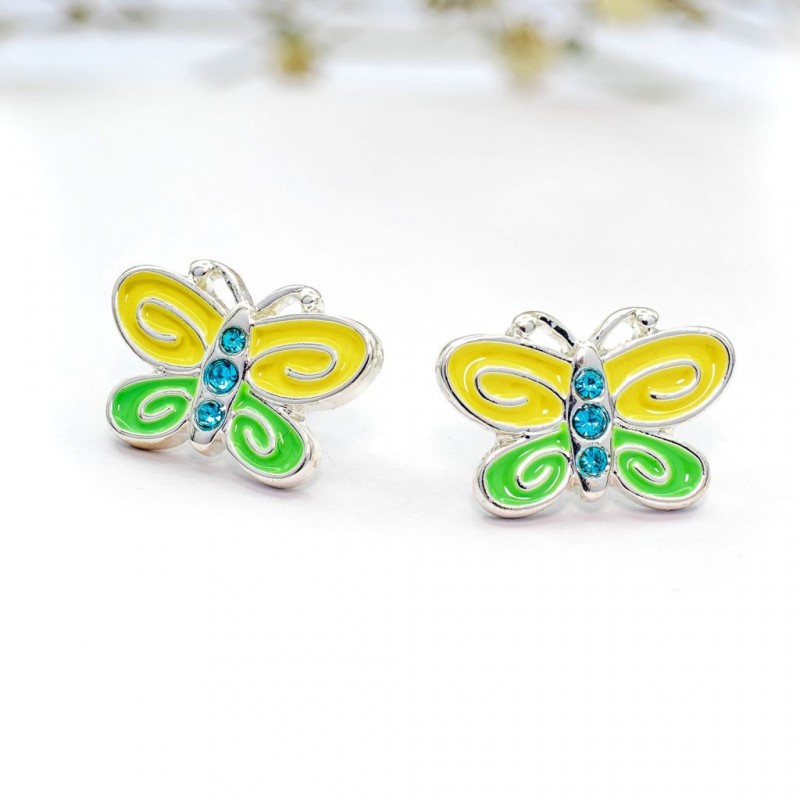 ΣΚΟΥΛΑΡΙΚΙΑ EAR SENSE YELLOW & GREEN BUTTERFLY ES 26