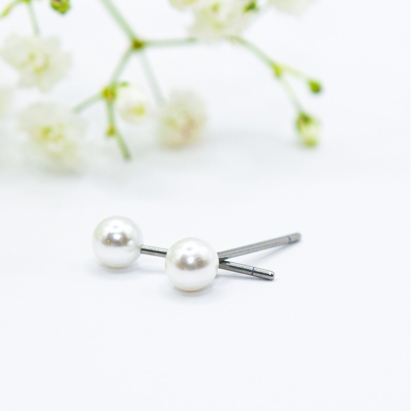 ΣΚΟΥΛΑΡΙΚΙΑ EAR SENSE WHITE PEARL 4mm ES 46