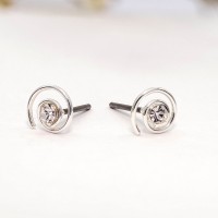 ΣΚΟΥΛΑΡΙΚΙΑ EAR SENSE SILVER SWIRL w/ CRYSTAL STONE ES 68