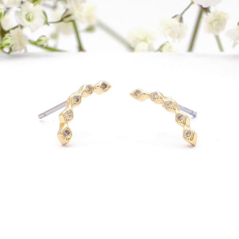 ΣΚΟΥΛΑΡΙΚΙΑ EAR SENSE GOLD CZ CLIMBER STUDS ES 120