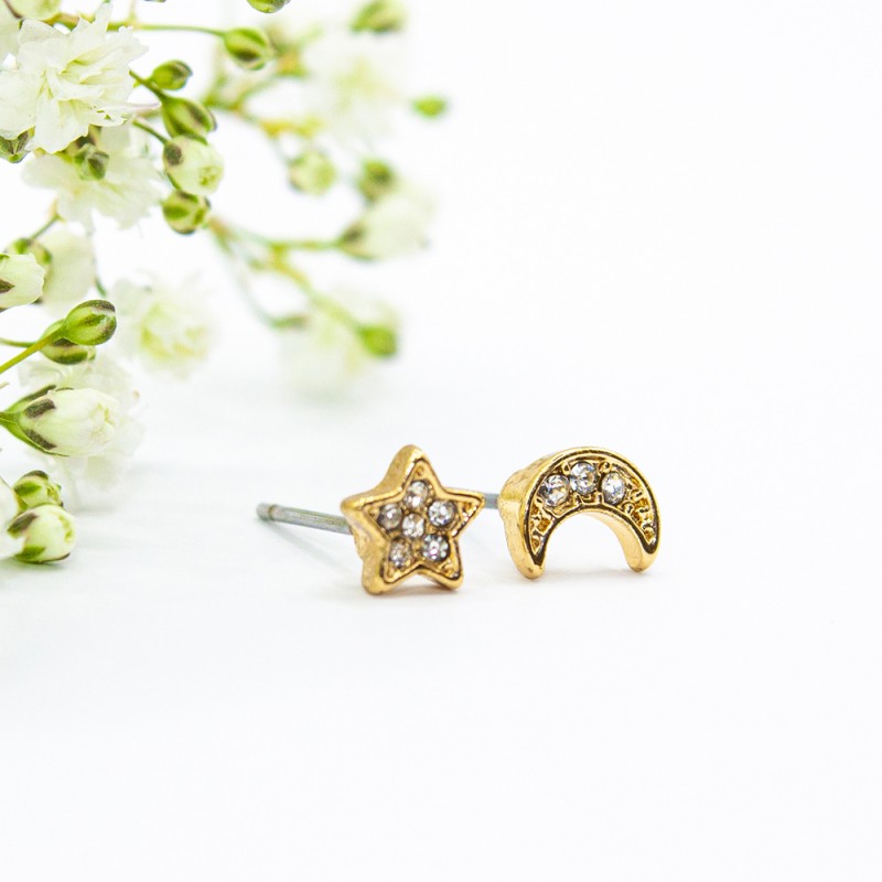 ΣΚΟΥΛΑΡΙΚΙΑ EAR SENSE GOLD STAR/MOON MIXED STUDS ES 113