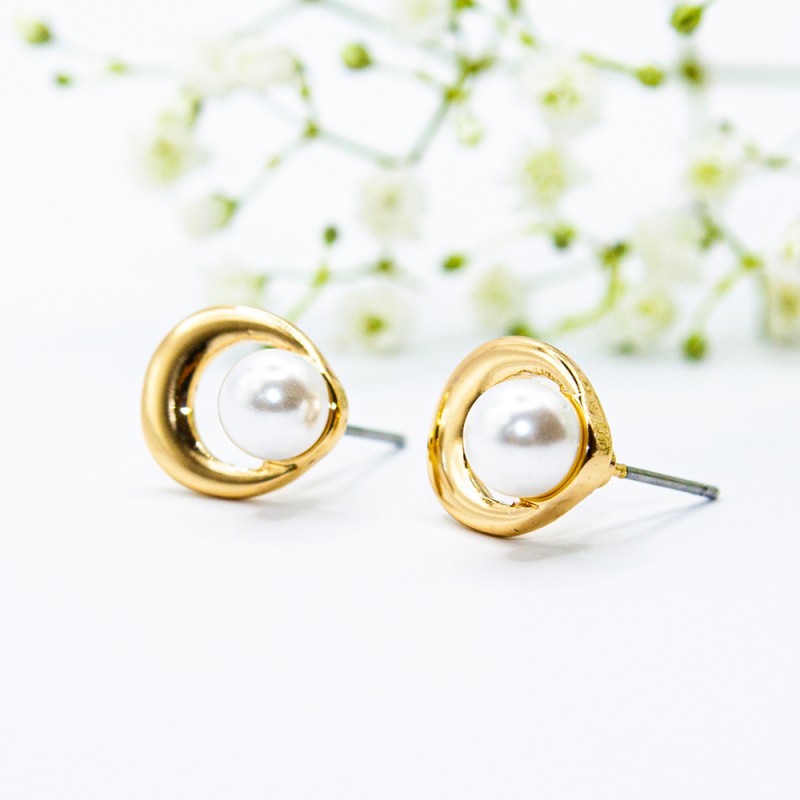 ΣΚΟΥΛΑΡΙΚΙΑ EAR SENSE HALF MOON CAST WITH PEARL GOLD ES 47