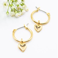 ΣΚΟΥΛΑΡΙΚΙΑ EAR SENSE GOLD HOOP WITH HEART PENDANT 20mm ES 53