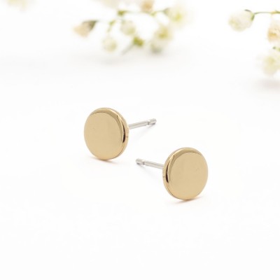 ΣΚΟΥΛΑΡΙΚΙΑ EAR SENSE GOLD FLAT ROUND STUDS ES 128