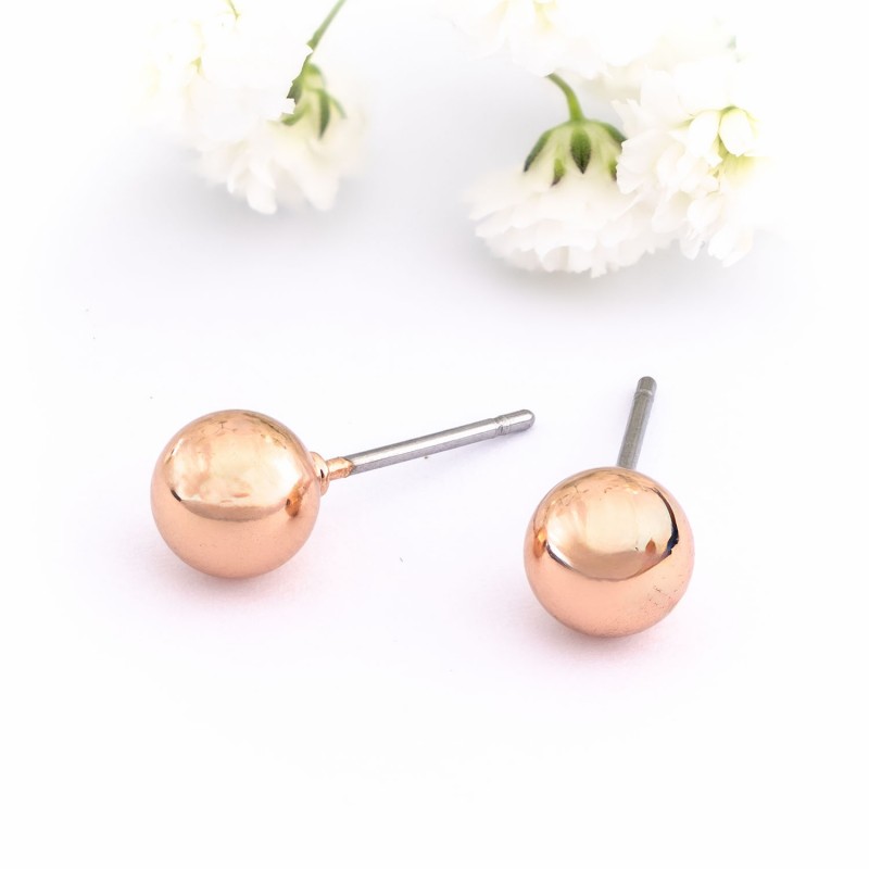 ΣΚΟΥΛΑΡΙΚΙΑ EAR SENSE DARK ROSE GOLD BALL STUD 6mm ES 16