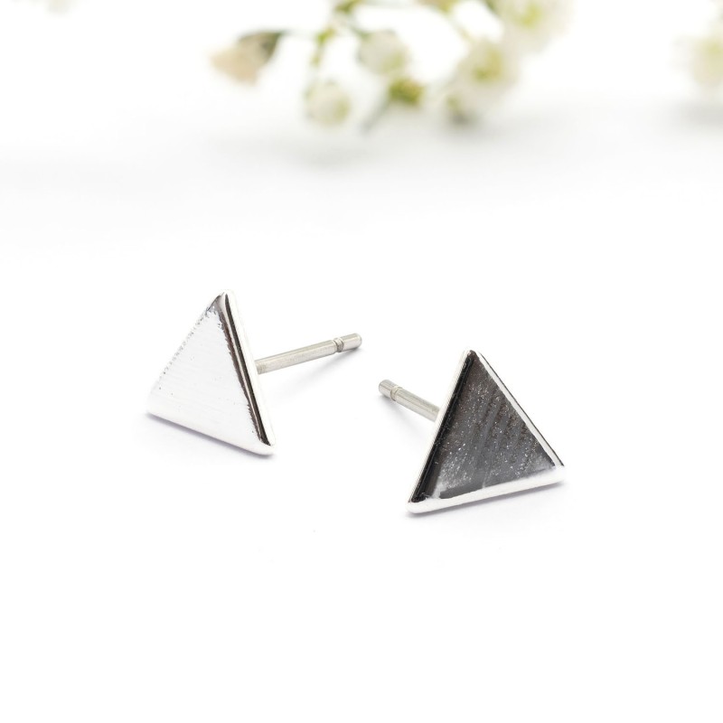 ΣΚΟΥΛΑΡΙΚΙΑ EAR SENSE SILVER TRIANGLE STUDS 6mm ES 127