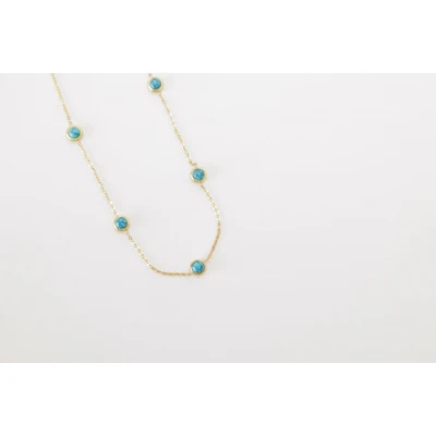NECKLACE BC LABS TURQUOISE DOTS