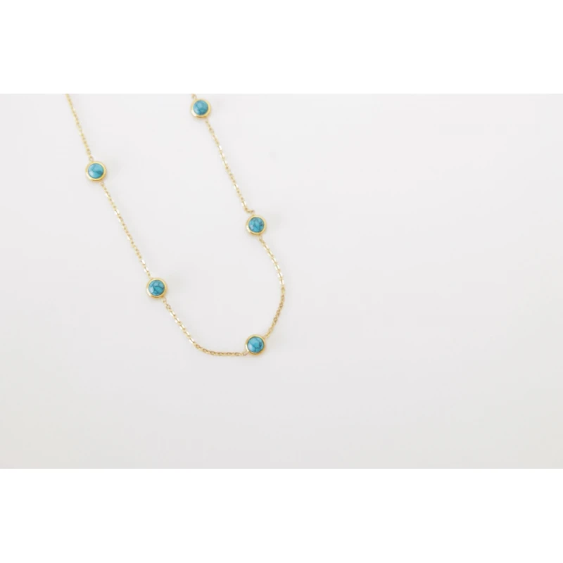 NECKLACE BC LABS TURQUOISE DOTS