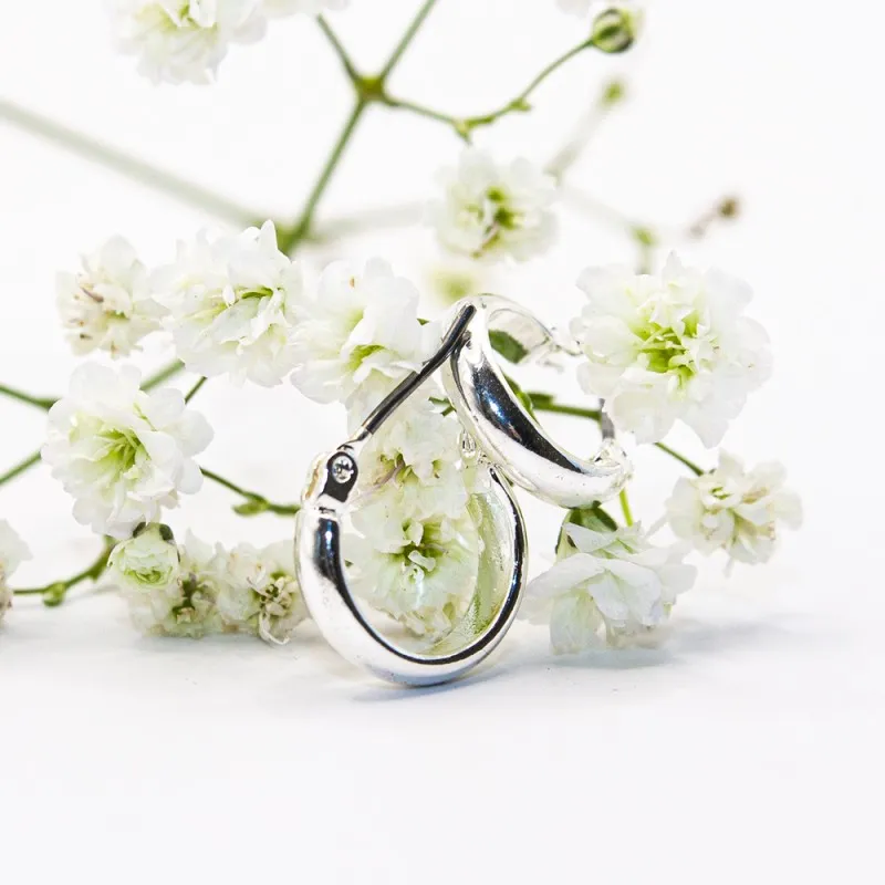 ΣΚΟΥΛΑΡΙΚΙΑ EAR SENSE SILVER HUGGIE HOOPS 12mm ES 100 ΣΚΟΥΛΑΡΙΚΙΑ EAR SENSE SILVER HUGGIE HOOPS 12mm ES 100
