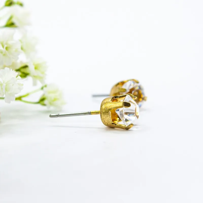 ΣΚΟΥΛΑΡΙΚΙΑ EAR SENSE GOLD CRYSTAL STUD 6mm ES 23