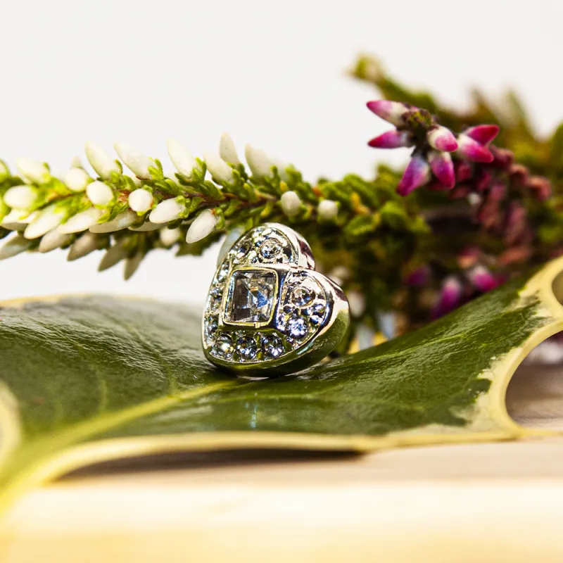 ΣΚΟΥΛΑΡΙΚΙΑ EAR SENSE CZ877299 SILVER MULTI CRYSTAL HEART