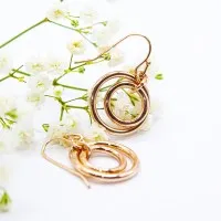 ΣΚΟΥΛΑΡΙΚΙΑ EAR SENSE DROP ROSE GOLD DOUBLE CIRCLES ES 20 ΣΚΟΥΛΑΡΙΚΙΑ EAR SENSE DROP ROSE GOLD DOUBLE CIRCLES ES 20