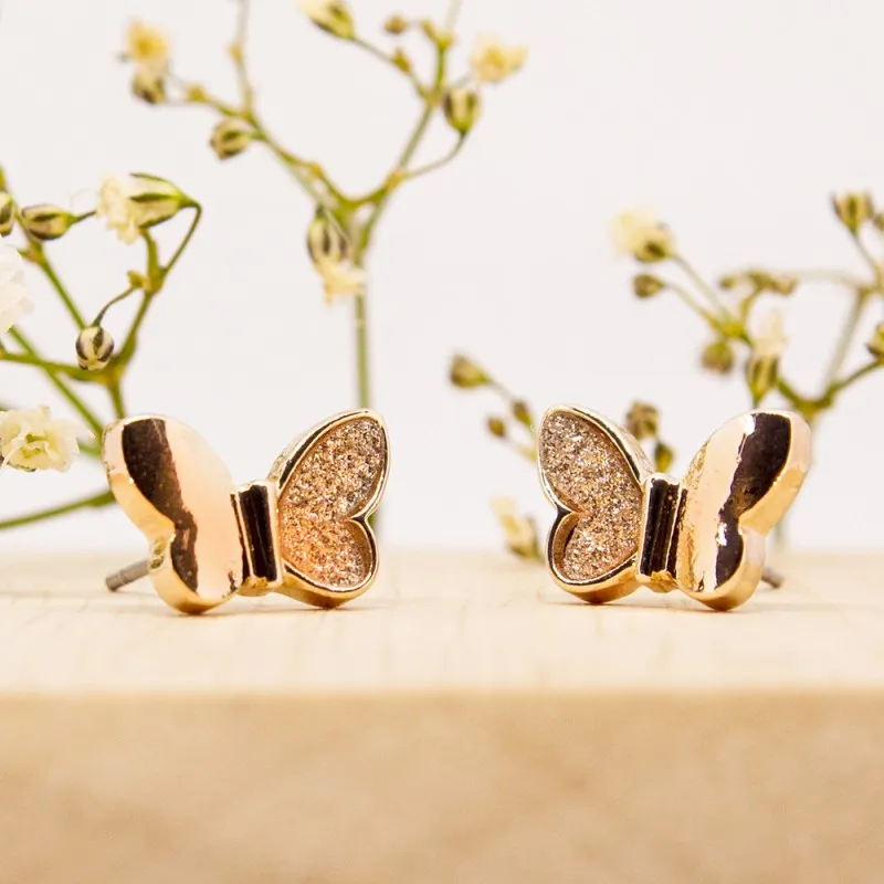 ΣΚΟΥΛΑΡΙΚΙΑ EAR SENSE ROSE GOLD BUTTERFLY w CRYSTALS ES 18 ΣΚΟΥΛΑΡΙΚΙΑ EAR SENSE ROSE GOLD BUTTERFLY w CRYSTALS ES 18