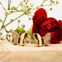 ΣΚΟΥΛΑΡΙΚΙΑ EAR SENSE ROSE GOLD BUTTERFLY w CRYSTALS ES 18 ΣΚΟΥΛΑΡΙΚΙΑ EAR SENSE ROSE GOLD BUTTERFLY w CRYSTALS ES 18