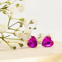 ΣΚΟΥΛΑΡΙΚΙΑ EAR SENSE PINK CRYSTAL HEART 6mm ES 35 ΣΚΟΥΛΑΡΙΚΙΑ EAR SENSE PINK CRYSTAL HEART 6mm ES 35