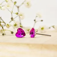ΣΚΟΥΛΑΡΙΚΙΑ EAR SENSE PINK CRYSTAL HEART 6mm ES 35 ΣΚΟΥΛΑΡΙΚΙΑ EAR SENSE PINK CRYSTAL HEART 6mm ES 35