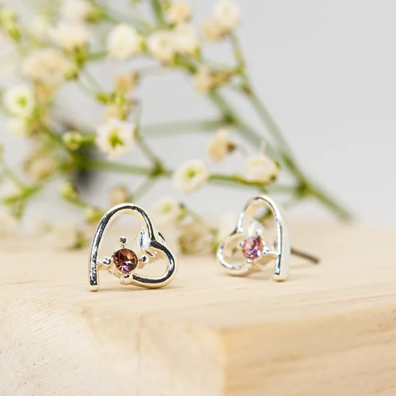 ΣΚΟΥΛΑΡΙΚΙΑ EAR SENSE SILVER OPEN HEART w/Lt.ROSE STONE ES 86 ΣΚΟΥΛΑΡΙΚΙΑ EAR SENSE SILVER OPEN HEART w/Lt.ROSE STONE ES 86