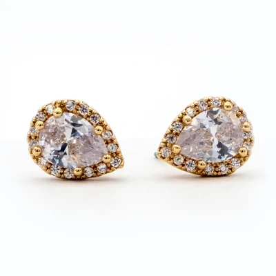 ΣΚΟΥΛΑΡΙΚΙΑ EAR SENSE CZ 215B (encrusted teardrop gold studs)