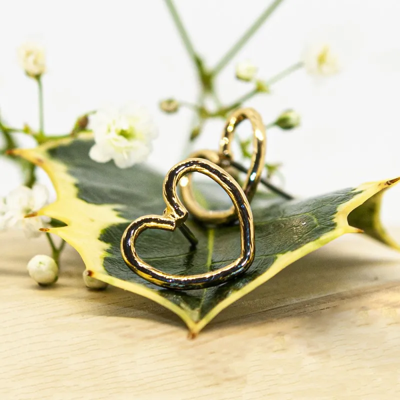 ΣΚΟΥΛΑΡΙΚΙΑ EAR SENSE GOLD OPEN HEART STUDS ES 117