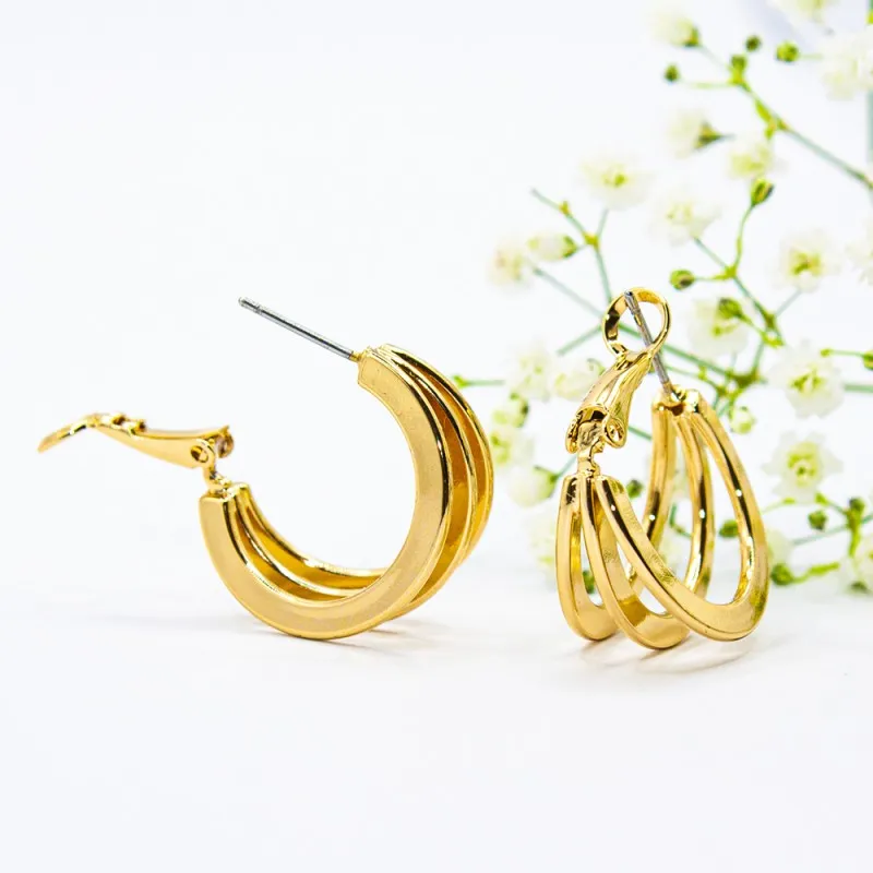 ΣΚΟΥΛΑΡΙΚΙΑ EAR SENSE GOLD TRIPLE HOOP ES 109