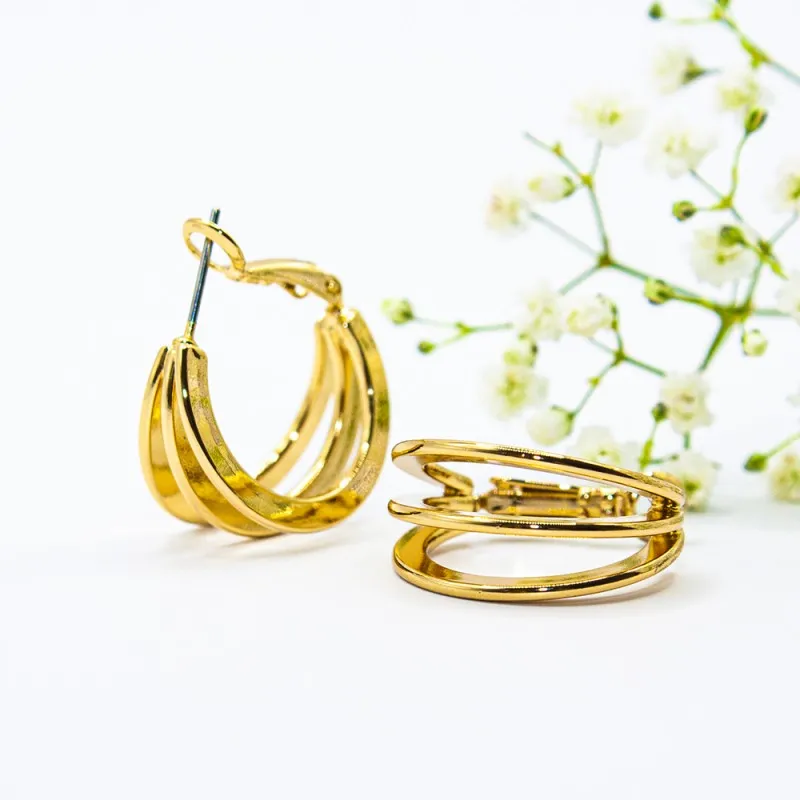ΣΚΟΥΛΑΡΙΚΙΑ EAR SENSE GOLD TRIPLE HOOP ES 109