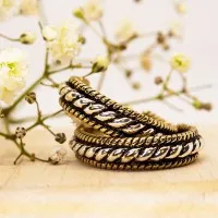 ΣΚΟΥΛΑΡΙΚΙΑ EAR SENSE TWO TONE ROPE EFFECT HOOP 22mm ES 107 ΣΚΟΥΛΑΡΙΚΙΑ EAR SENSE TWO TONE ROPE EFFECT HOOP 22mm ES 107