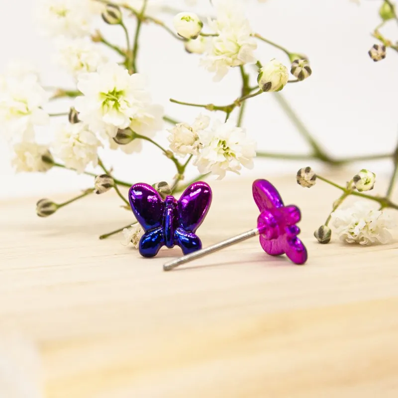 ΣΚΟΥΛΑΡΙΚΙΑ EAR SENSE SILVER BUTTERFLY PURPLE/BLUE COLS ES 78 ΣΚΟΥΛΑΡΙΚΙΑ EAR SENSE SILVER BUTTERFLY PURPLE/BLUE COLS ES 78