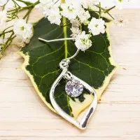 ΣΚΟΥΛΑΡΙΚΙΑ EAR SENSE DROP SILVER SWIRL w/CRYSTAL INSERT ES 84