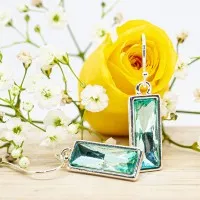 ΣΚΟΥΛΑΡΙΚΙΑ EAR SENSE DROP SILVER REC TURQUOISE ES 74