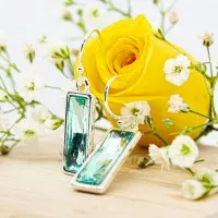 ΣΚΟΥΛΑΡΙΚΙΑ EAR SENSE DROP SILVER REC TURQUOISE ES 74