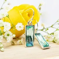 ΣΚΟΥΛΑΡΙΚΙΑ EAR SENSE DROP SILVER REC TURQUOISE ES 74
