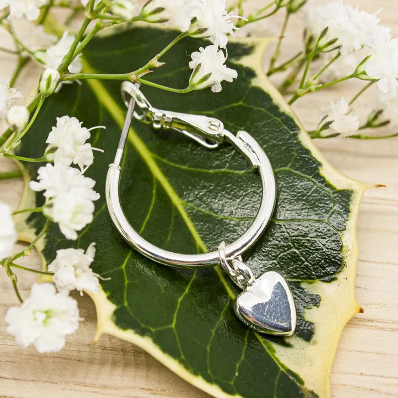 ΣΚΟΥΛΑΡΙΚΙΑ EAR SENSE SILVER HOOP WITH HEART PENDANT 20mm ES 54