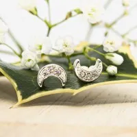 ΣΚΟΥΛΑΡΙΚΙΑ EAR SENSE SILVER ENCRUSTED HALF MOON ES 40 ΣΚΟΥΛΑΡΙΚΙΑ EAR SENSE SILVER ENCRUSTED HALF MOON ES 40