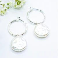 ΣΚΟΥΛΑΡΙΚΙΑ EAR SENSE SILVER CLICK HOOP WITH PEARL 20mm ES 56 ΣΚΟΥΛΑΡΙΚΙΑ EAR SENSE SILVER CLICK HOOP WITH PEARL 20mm ES 56