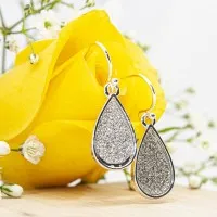 ΣΚΟΥΛΑΡΙΚΙΑ EAR SENSE DROP SILVER OVEL GLITTER ES 101