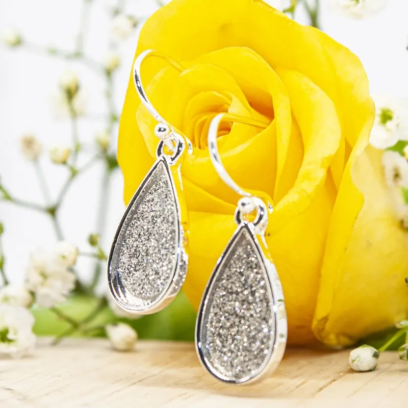 ΣΚΟΥΛΑΡΙΚΙΑ EAR SENSE DROP SILVER OVEL GLITTER ES 101