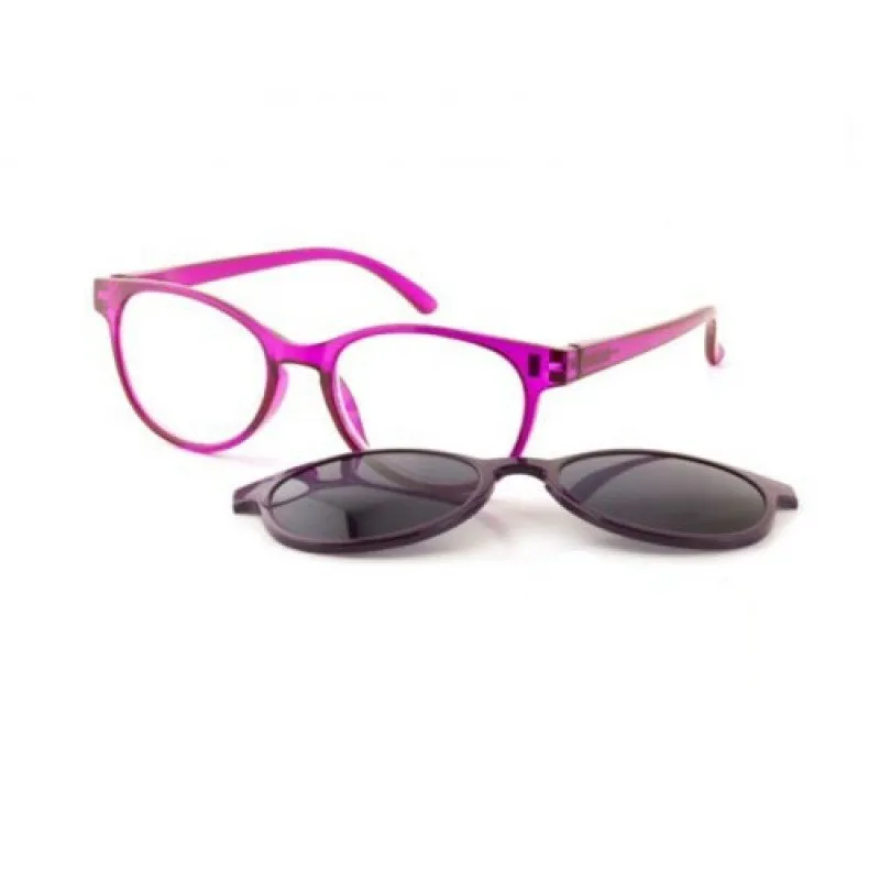 ΓΥΑΛΙΑ ΠΡΕΣΒΥΩΠΙΑΣ ΜΕ ΠΡΟΣΘΕΤΟ CLIP ON ΗΛΙΟΥ QUICKREADER KLH156-1 ΦΟΥΞΙΑ