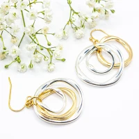 ΣΚΟΥΛΑΡΙΚΙΑ EAR SENSE 2 TONE DROP WITH CIRCLES 40mm ES 103 ΣΚΟΥΛΑΡΙΚΙΑ EAR SENSE 2 TONE DROP WITH CIRCLES 40mm ES 103