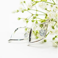 ΣΚΟΥΛΑΡΙΚΙΑ EAR SENSE DROP SILVER SWIRL w/CRYSTAL INSERT ES 84